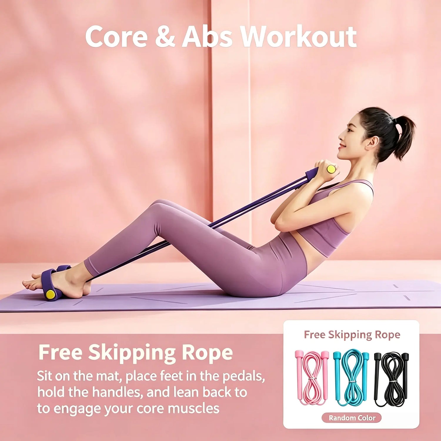 Transform Your Workout with the Foam Non-Slip Adjustable Pedal Resistance Band - Perfect for Core & Lower Body Strength Training at Home!